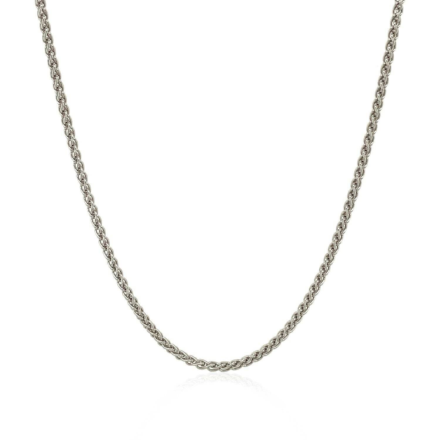 Sterling Silver Rhodium Plated Wheat Chain (1.30 mm) |