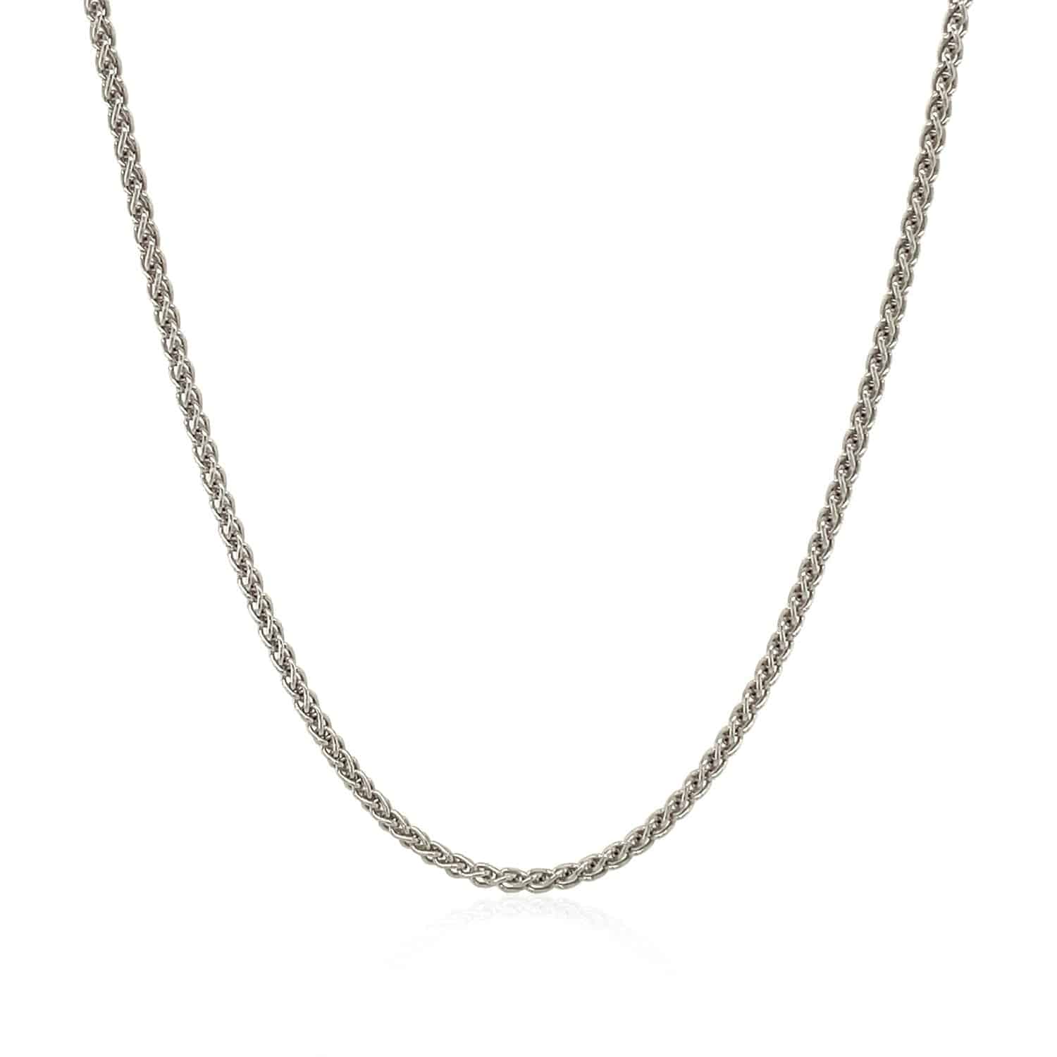 Sterling Silver Rhodium Plated Wheat Chain (1.30 mm) | 16''