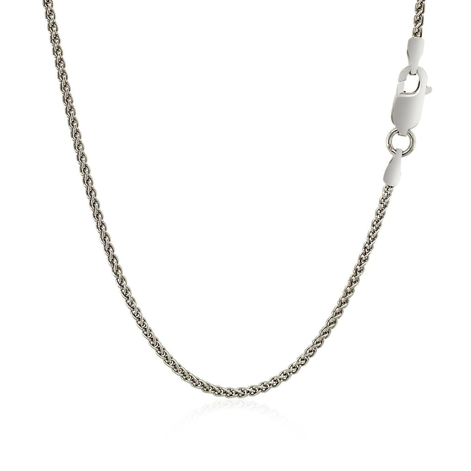 Sterling Silver Rhodium Plated Wheat Chain (1.30 mm) | - Forever in Harmony