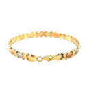 14k Tri-Color Gold Fancy Satin Heart Line Bracelet (6.35 mm) | 7.25'' - Forever in Harmony