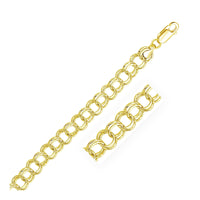 14k Yellow Gold Solid Double Link Charm Bracelet (8.00 mm) | - Forever in Harmony