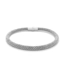 Sterling Silver Rhodium Plated Popcorn Motif Bangle (4.80 mm) | - Forever in Harmony