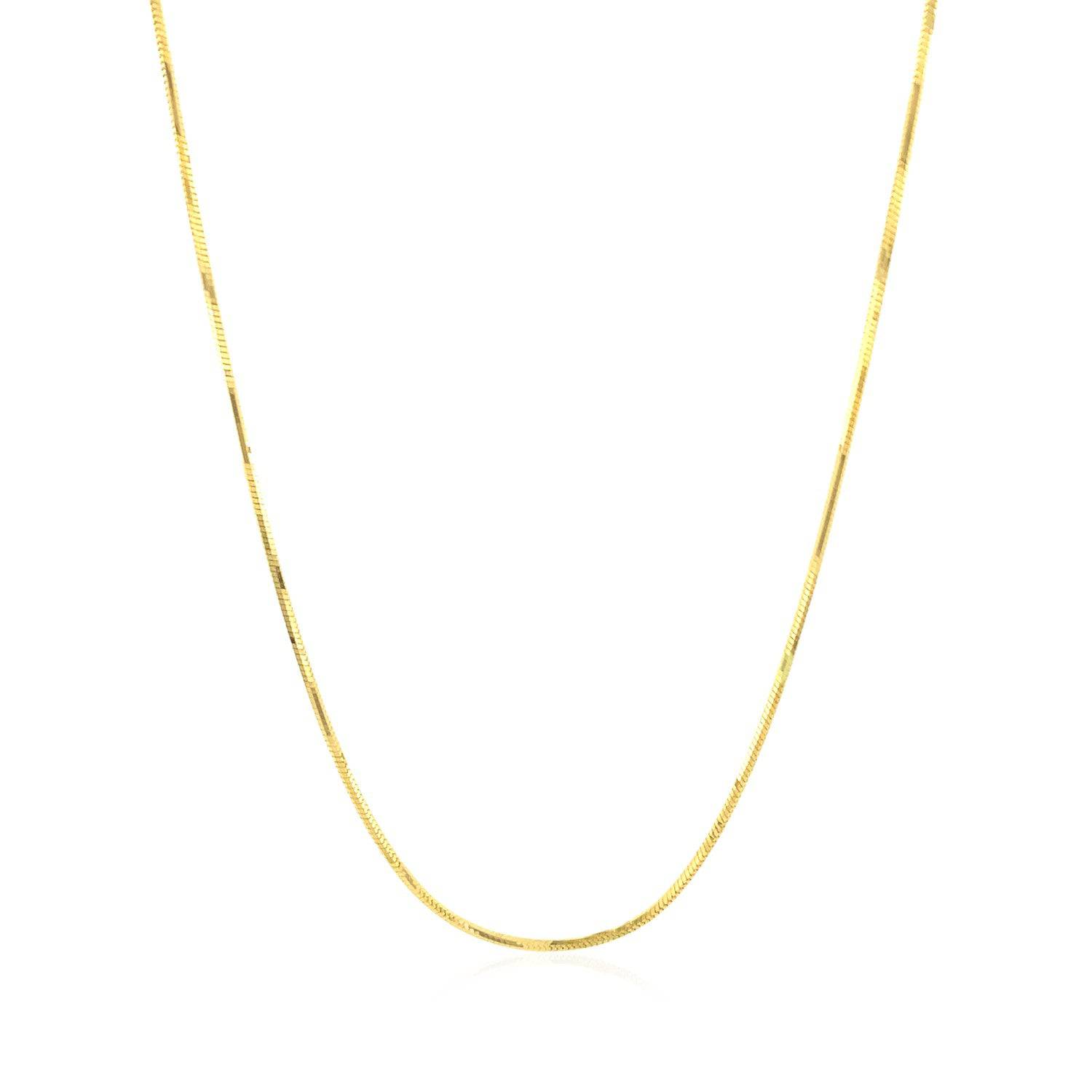 14k Yellow Gold Octagonal Shiny Snake Chain (0.85 mm) - Forever in Harmony