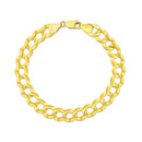 14k Yellow Gold Solid Curb Bracelet (10.00 mm) | - Forever in Harmony