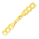 14k Yellow Gold Solid Curb Bracelet (10.00 mm) | - Forever in Harmony