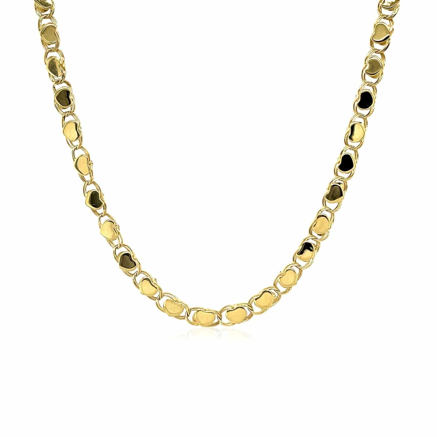 14k Yellow Gold Heart Chain (3.20 mm) - Forever in Harmony