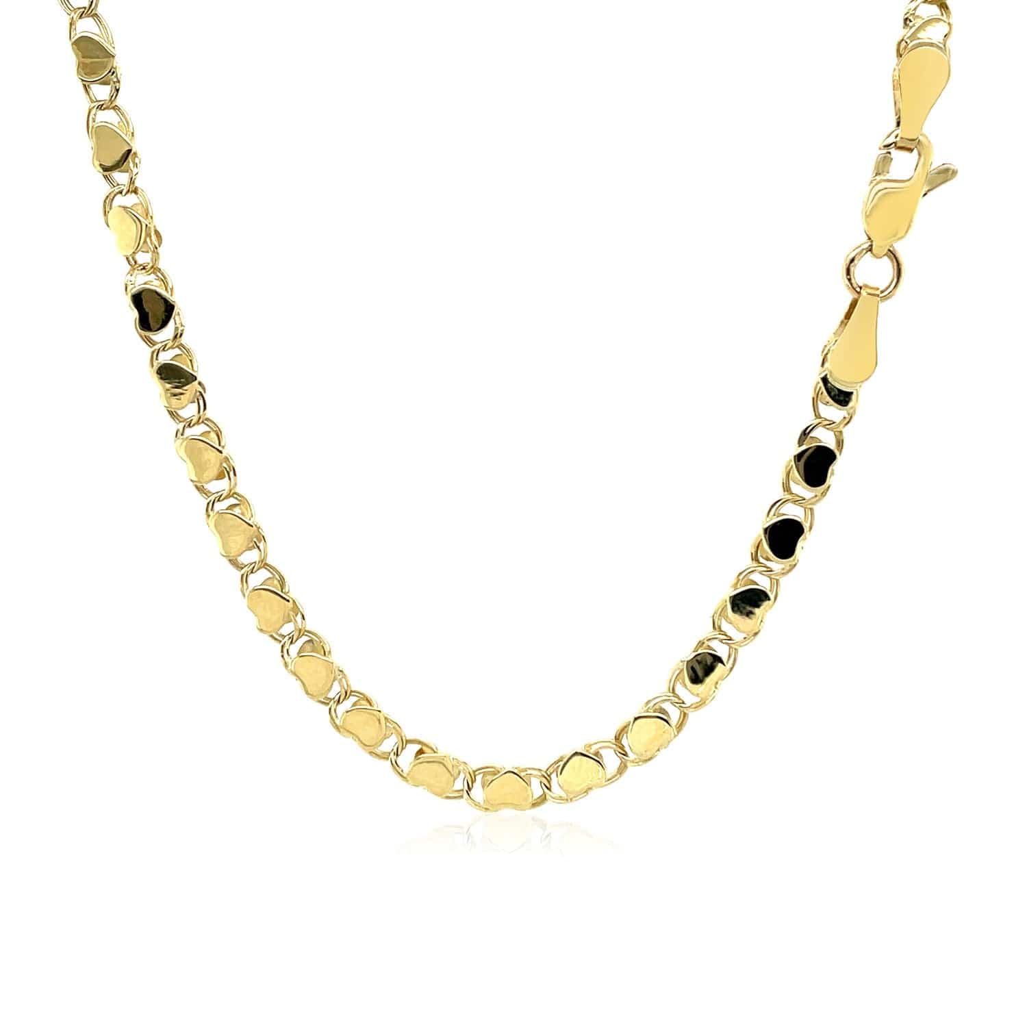 14k Yellow Gold Heart Chain (3.20 mm) - Forever in Harmony