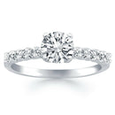 14k White Gold Shared Prong Diamond Band Accent Engagement Ring - Forever in Harmony