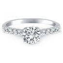 14k White Gold Shared Prong Diamond Band Accent Engagement Ring - Forever in Harmony