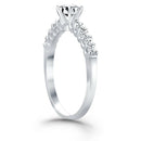 14k White Gold Shared Prong Diamond Band Accent Engagement Ring - Forever in Harmony