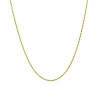 14k Yellow Gold Diamond Cut Round Wheat Chain (1.00 mm) | - Forever in Harmony