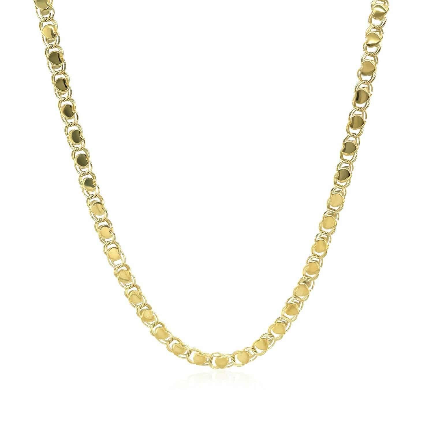 14k Yellow Gold Heart Chain (3.00 mm) | - Forever in Harmony