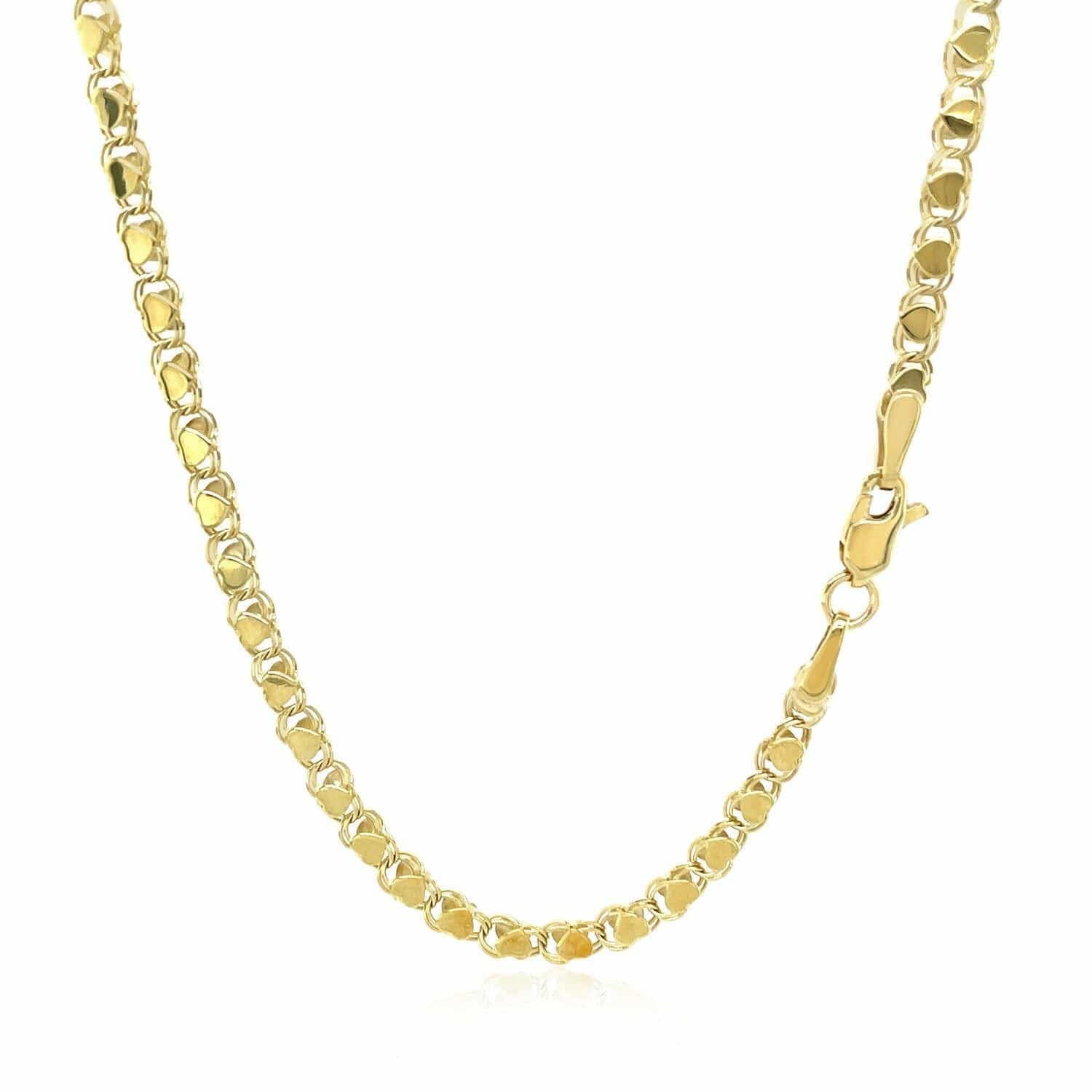 14k Yellow Gold Heart Chain (3.00 mm) | - Forever in Harmony