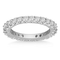 14k White Gold Common Prong Round Diamond Eternity Ring - Forever in Harmony