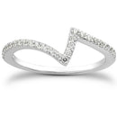 14k White Gold Fancy Zig Zag Pave Diamond Wedding Ring Band - Forever in Harmony