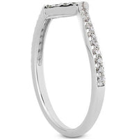 14k White Gold Fancy Zig Zag Pave Diamond Wedding Ring Band - Forever in Harmony