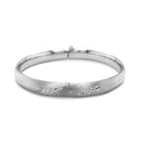 Classic Floral Carved Bangle in 14k White Gold (8.00 mm) | - Forever in Harmony