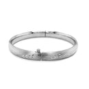 Classic Floral Carved Bangle in 14k White Gold (8.00 mm) | - Forever in Harmony