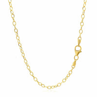 14k Yellow Gold Pendant Chain with Textured Links (2.50 mm) - Forever in Harmony