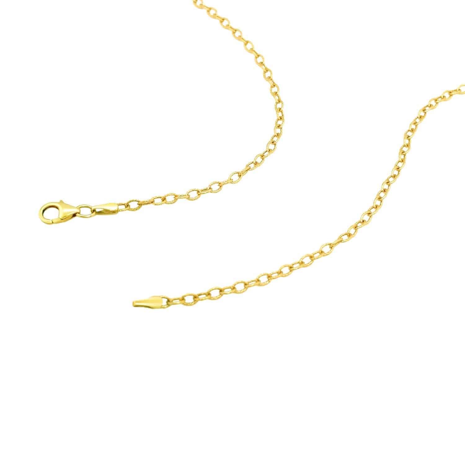 14k Yellow Gold Pendant Chain with Textured Links (2.50 mm) - Forever in Harmony