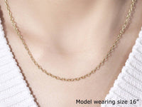 14k Yellow Gold Pendant Chain with Textured Links (2.50 mm) - Forever in Harmony