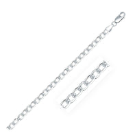 Rhodium Plated Sterling Silver Curb Style Chain (4.70 mm) - Forever in Harmony