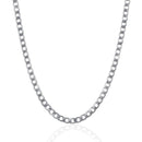 Rhodium Plated Sterling Silver Curb Style Chain (4.70 mm) - Forever in Harmony