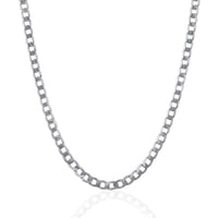 Rhodium Plated Sterling Silver Curb Style Chain (4.70 mm) - Forever in Harmony