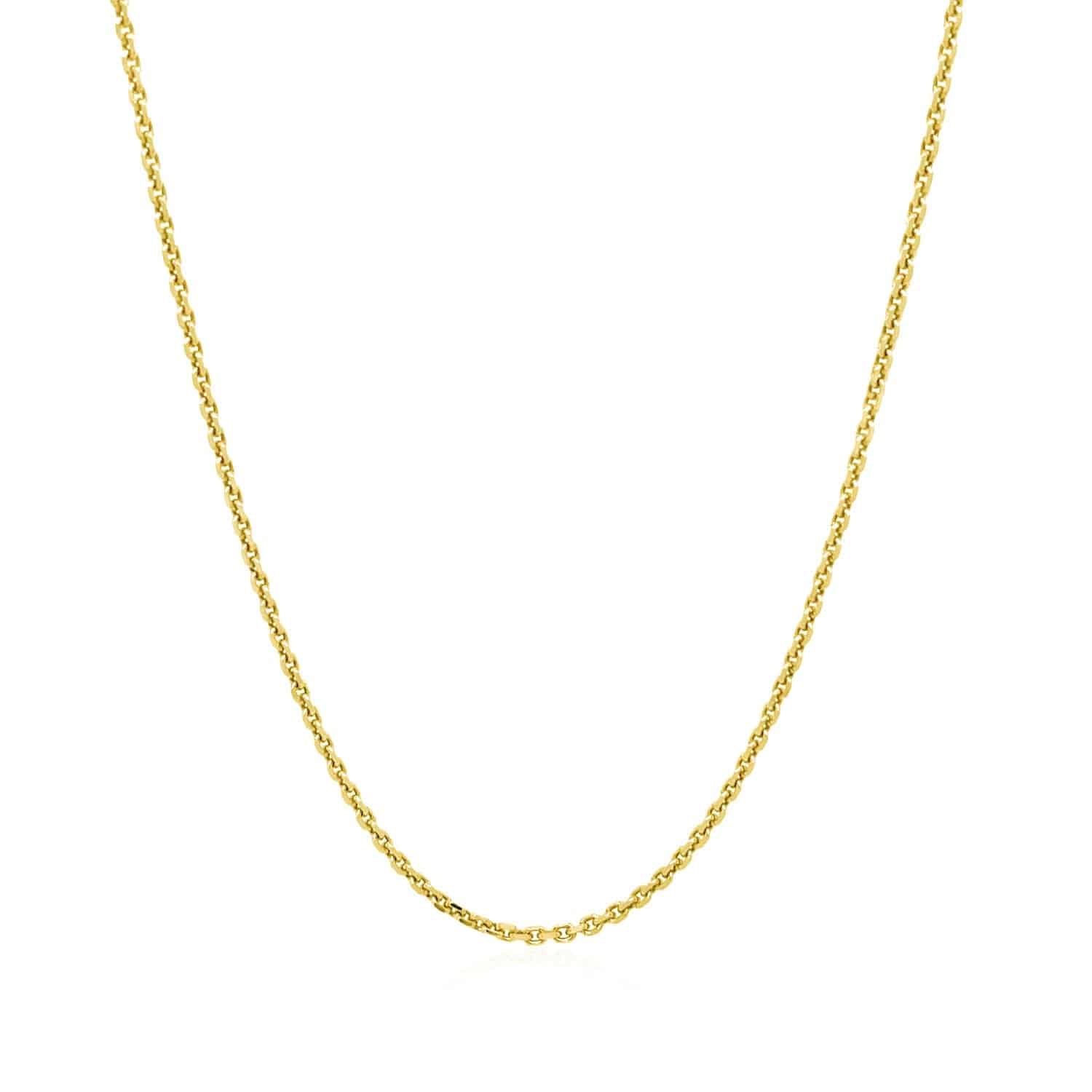 14k Yellow Gold Diamond Cut Cable Link Chain (1.30 mm) - Forever in Harmony