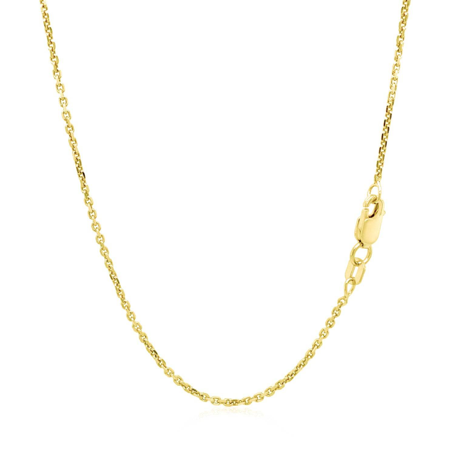 14k Yellow Gold Diamond Cut Cable Link Chain (1.30 mm) - Forever in Harmony