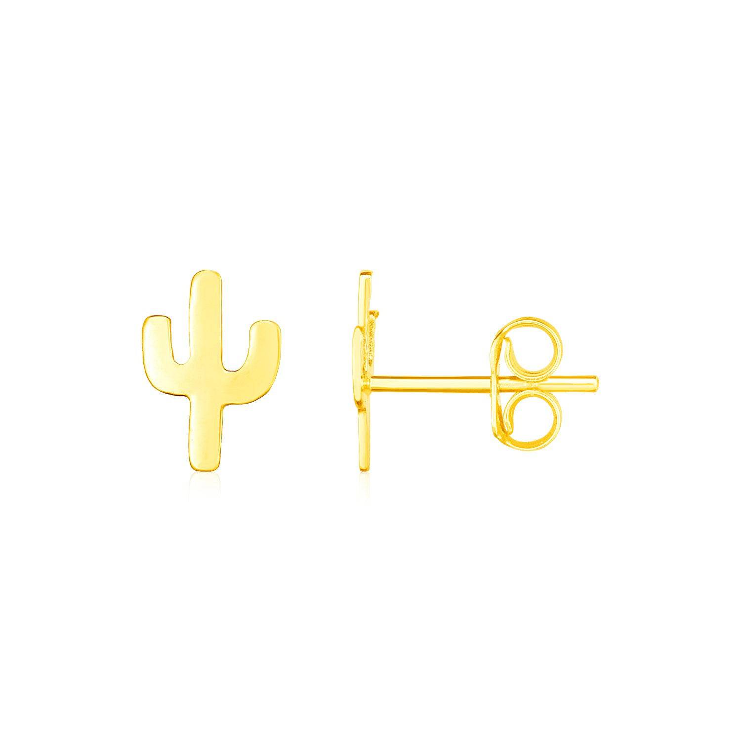 14K Yellow Gold Petite Cactus Earrings - Forever in Harmony