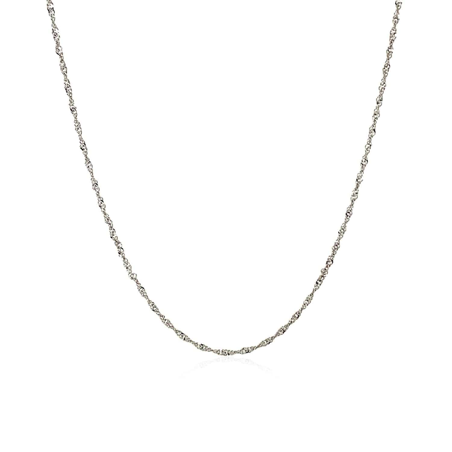 10k White Gold Singapore Chain  (1.10 mm) - Forever in Harmony