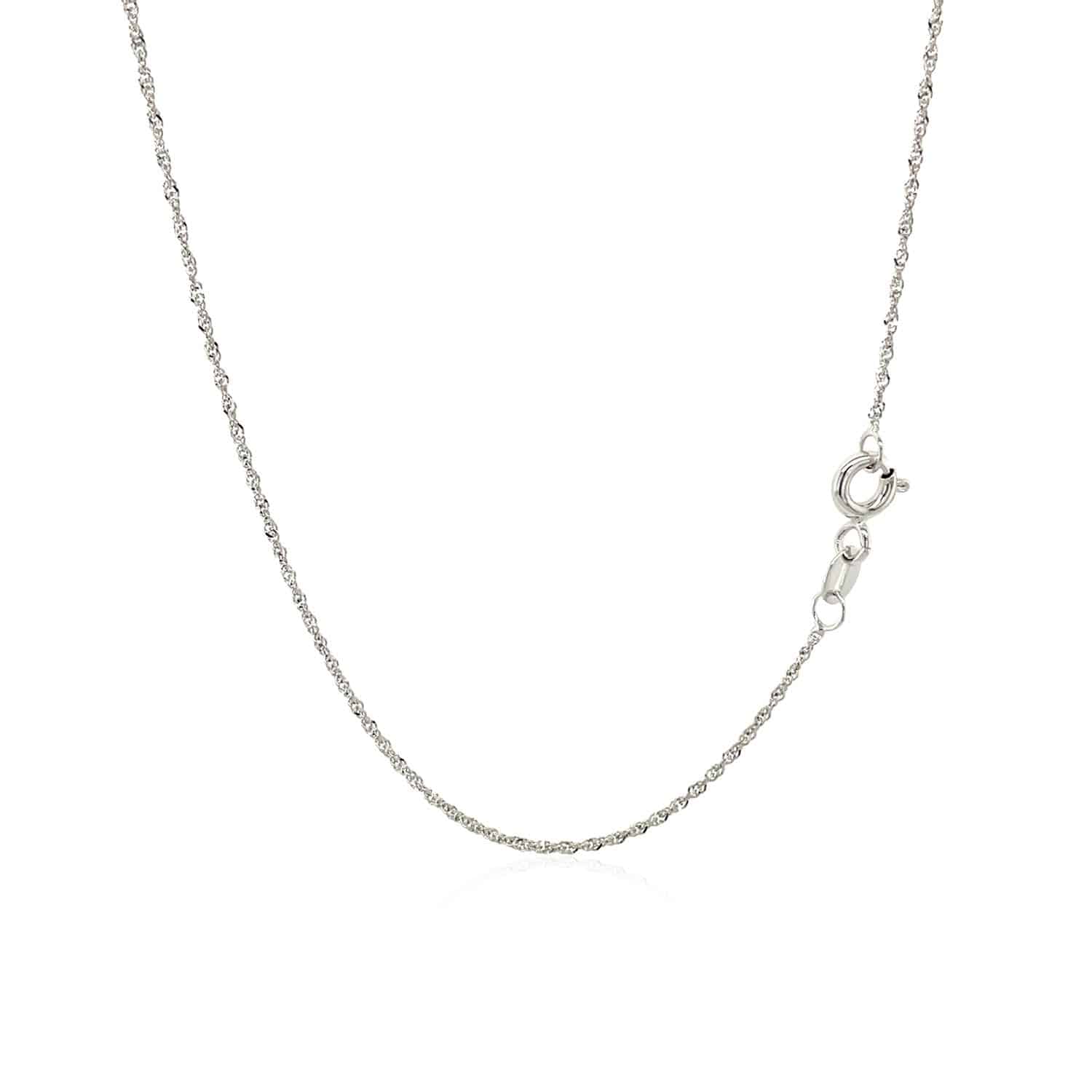 10k White Gold Singapore Chain  (1.10 mm) - Forever in Harmony