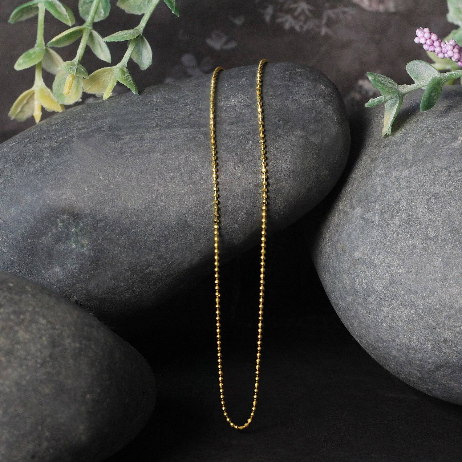 14k Yellow Gold Diamond-Cut Bead Chain (0.90 mm) - Forever in Harmony