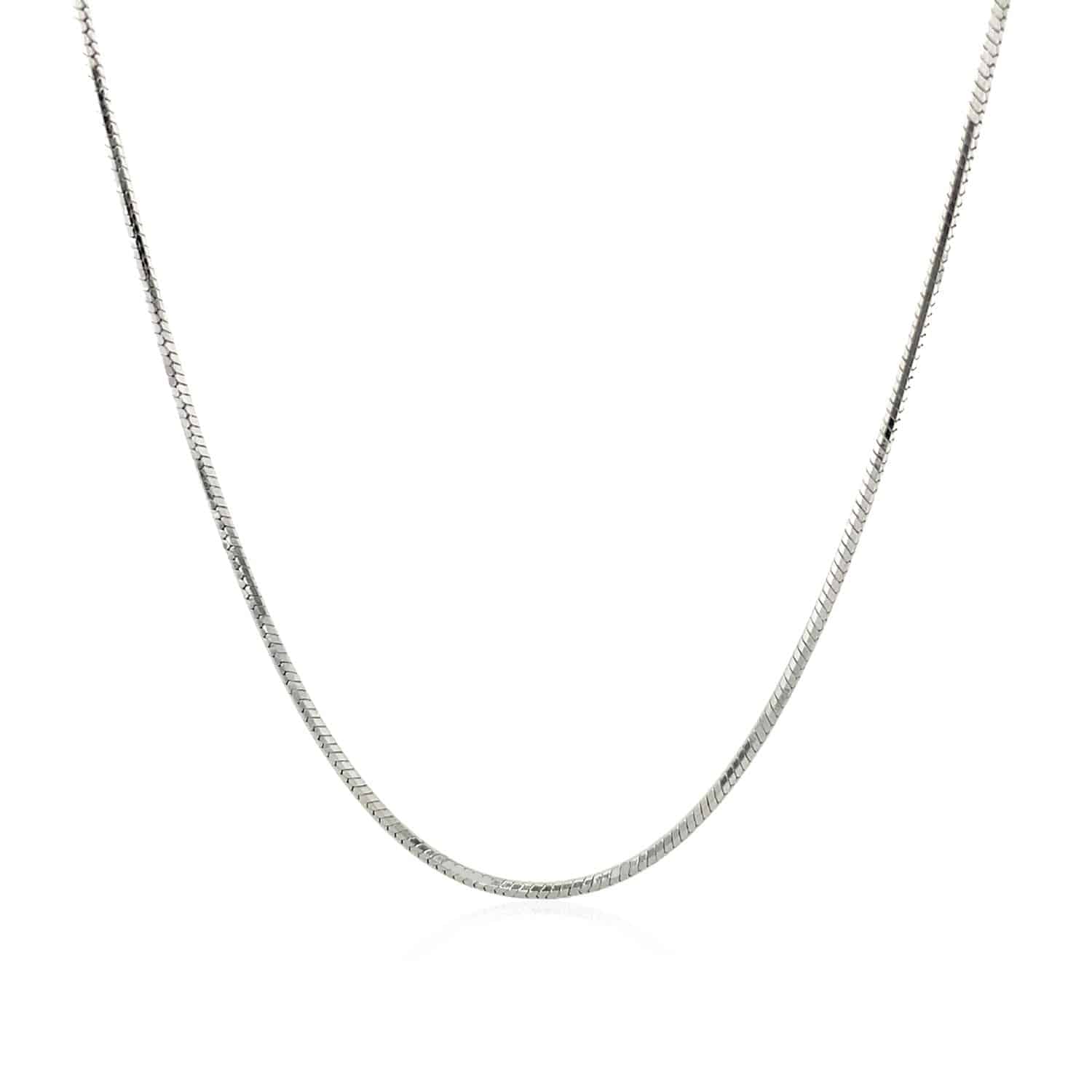 Sterling Silver Rhodium Plated Octagonal Snake Chain (1.10 mm) - Forever in Harmony