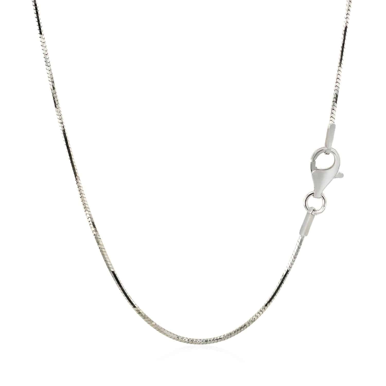 Sterling Silver Rhodium Plated Octagonal Snake Chain (1.10 mm) - Forever in Harmony