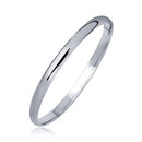 14k White Gold Dome Childrens Bangle with a Polished Finish (5.50 mm) | 5.5'' - Forever in Harmony