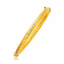 14k Yellow Gold Polished Cable Motif Bangle (5.00 mm) | - Forever in Harmony