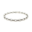 14k White Gold Oval Rolo Bracelet  (4.60 mm) | - Forever in Harmony