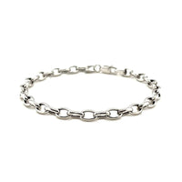 14k White Gold Oval Rolo Bracelet  (4.60 mm) | 7'' - Forever in Harmony