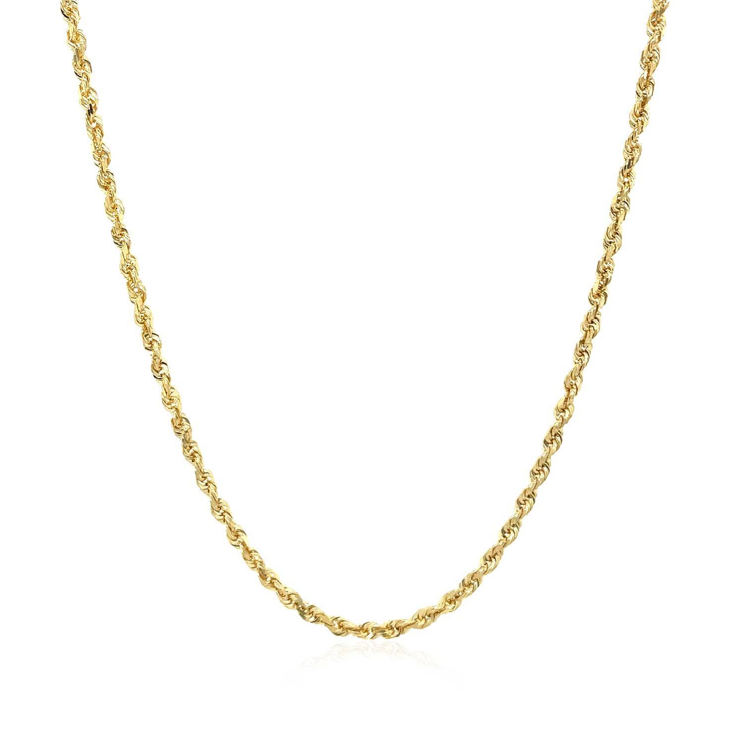 10k Yellow Gold Solid Diamond Cut Rope Chain (1.80 mm) - Forever in Harmony