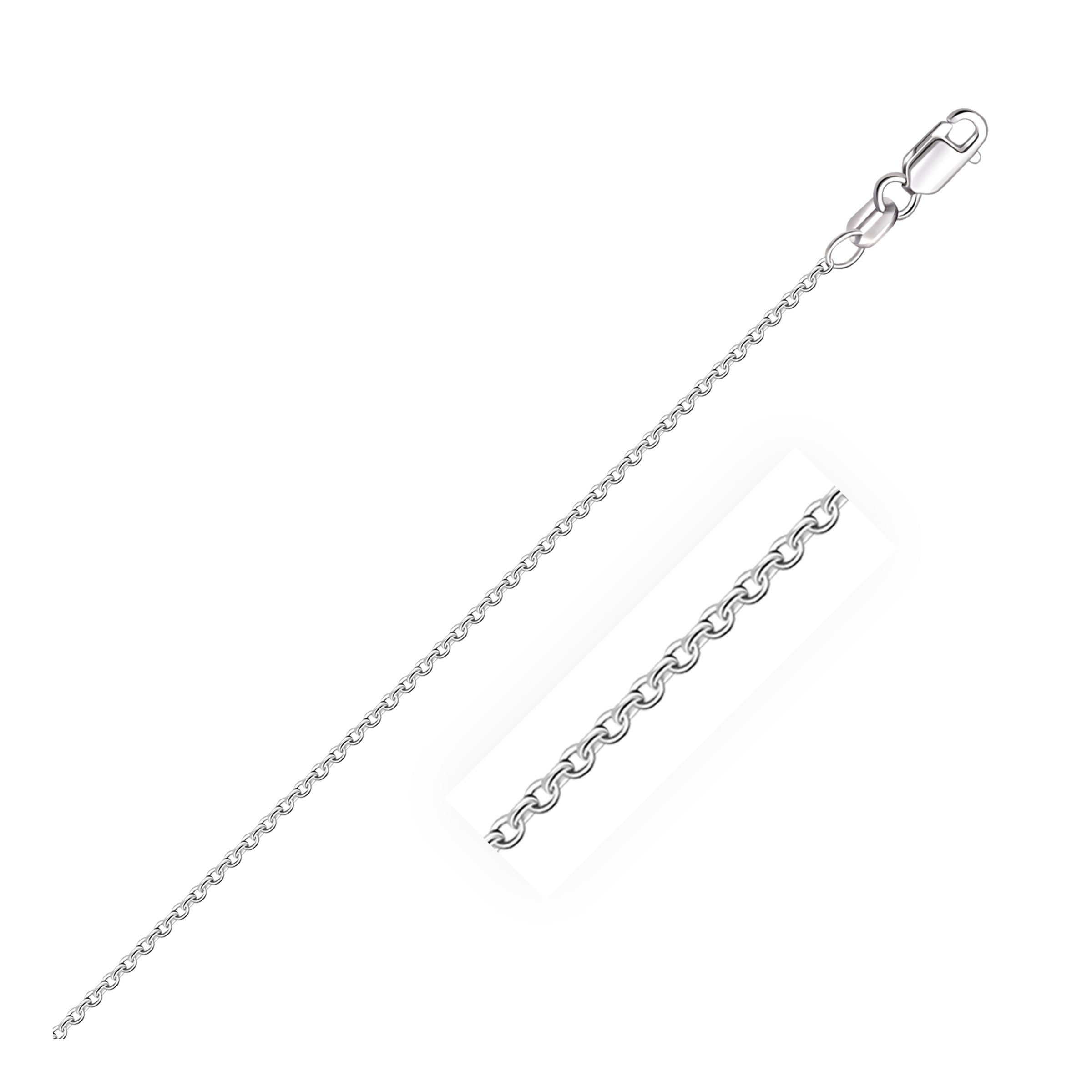 14k White Gold Round Cable Link Chain (1.50 mm) |