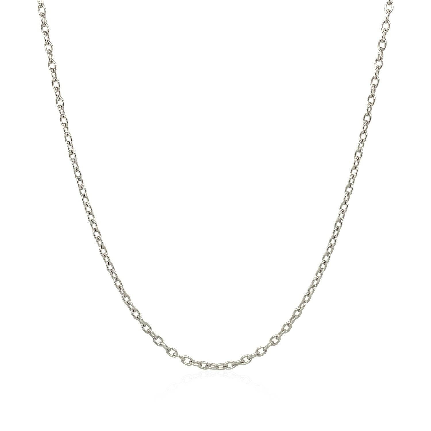 14k White Gold Round Cable Link Chain (1.50 mm) | - Forever in Harmony