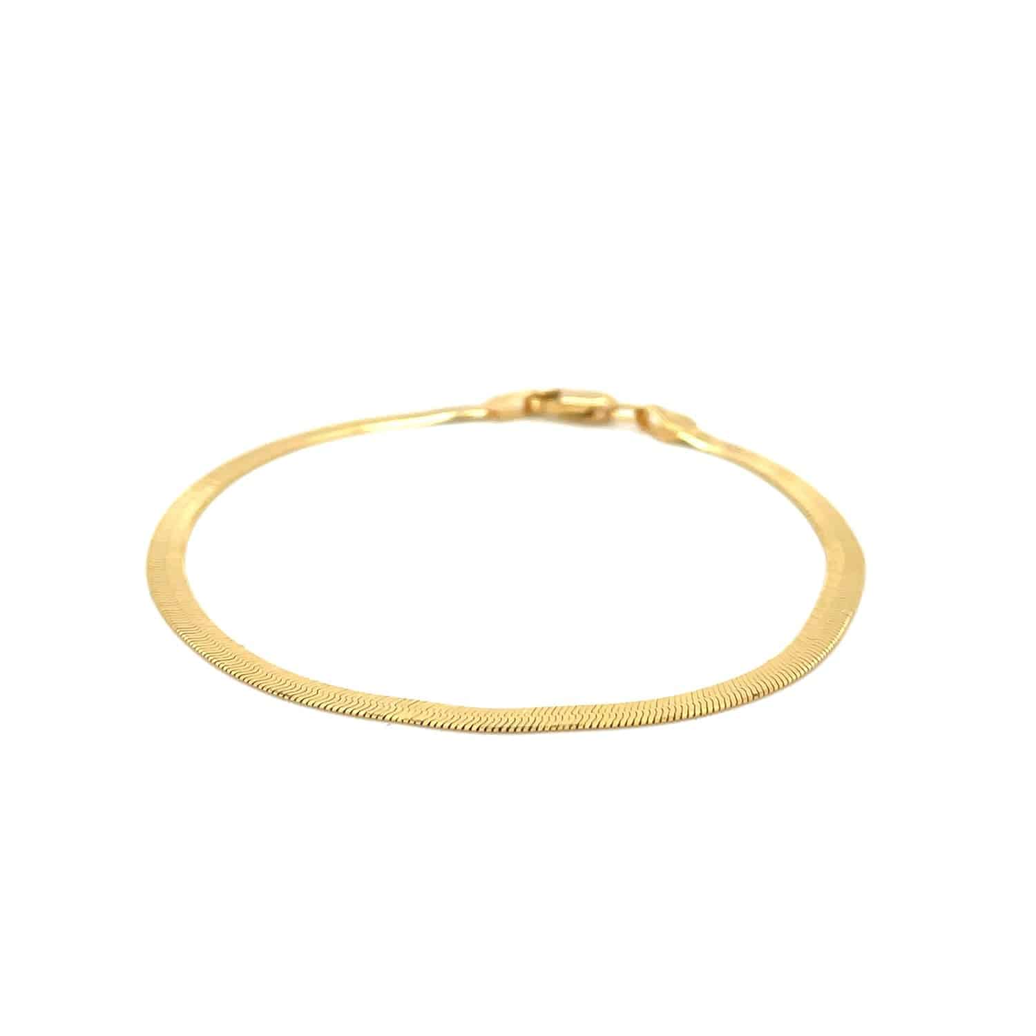 14k Yellow Gold Super Flex Herringbone Bracelet (2.80 mm) | - Forever in Harmony