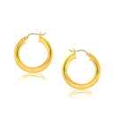 14k Yellow Gold Polished Hoop Earrings (5x30 mm) - Forever in Harmony