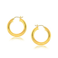 14k Yellow Gold Polished Hoop Earrings (5x30 mm) - Forever in Harmony