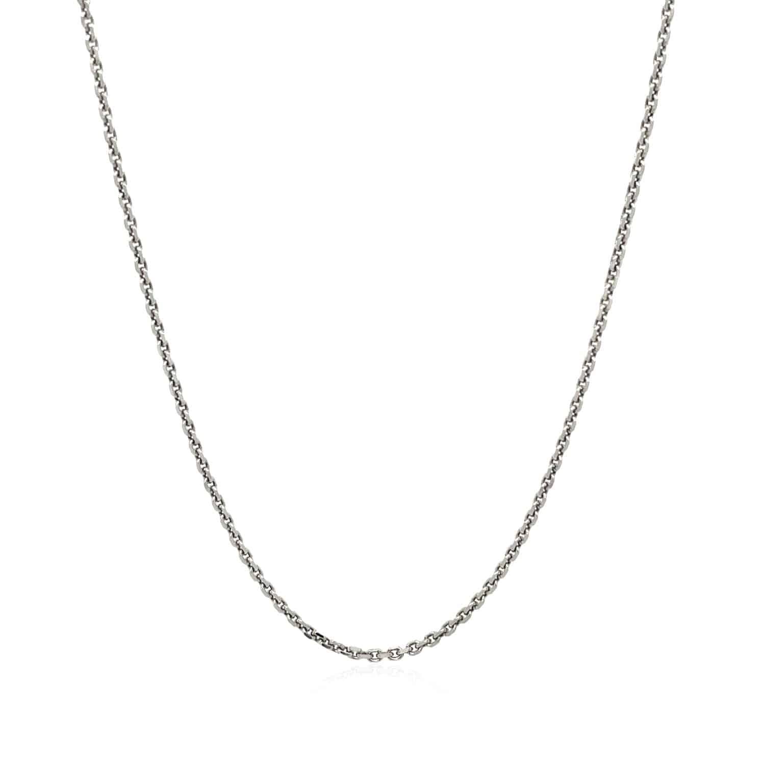 14k White Gold Diamond Cut Cable Link Chain (1.30 mm) - Forever in Harmony