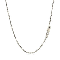 14k White Gold Diamond Cut Cable Link Chain (1.30 mm) - Forever in Harmony