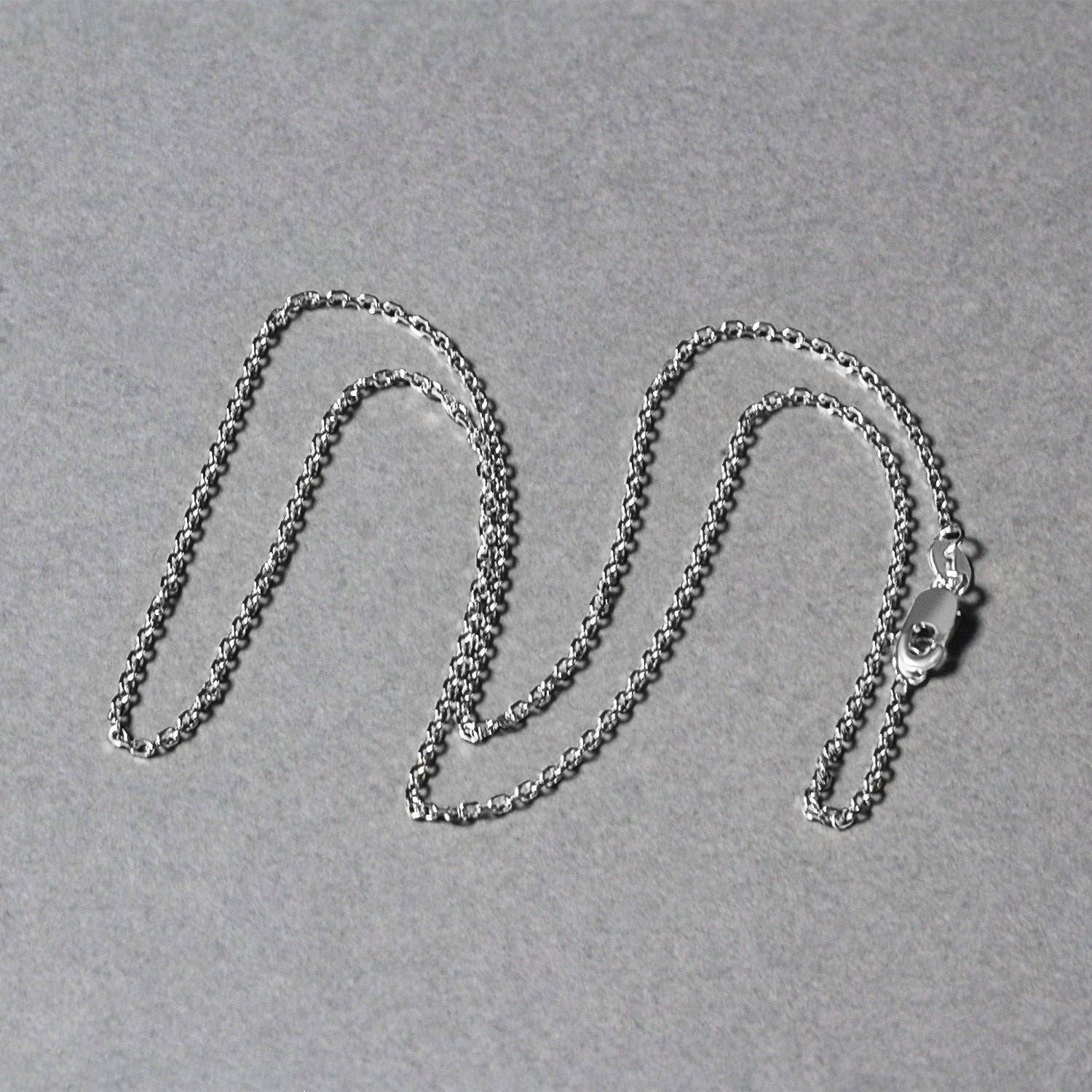 14k White Gold Diamond Cut Cable Link Chain (1.30 mm) - Forever in Harmony