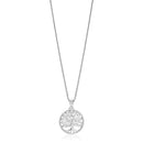 Sterling Silver Round Spiral Motif Tree of Life Necklace - Forever in Harmony